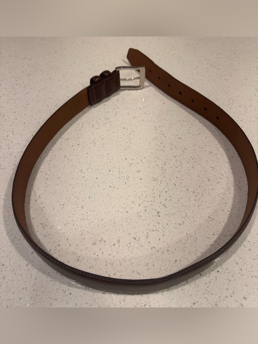 Men's Brown Leather Belt - Classic Everyday Style - Picture 3 of 3